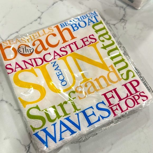 NWT Ideal Home Range bundle of 5 Beach Theme Cocktail Napkins - Picture 3 of 4